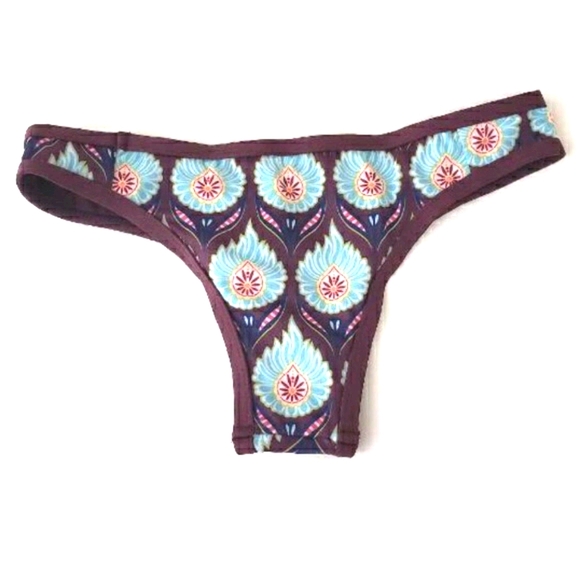 Free People Tavik Cheeky Swim Bottoms Burgundy - Picture 2 of 5